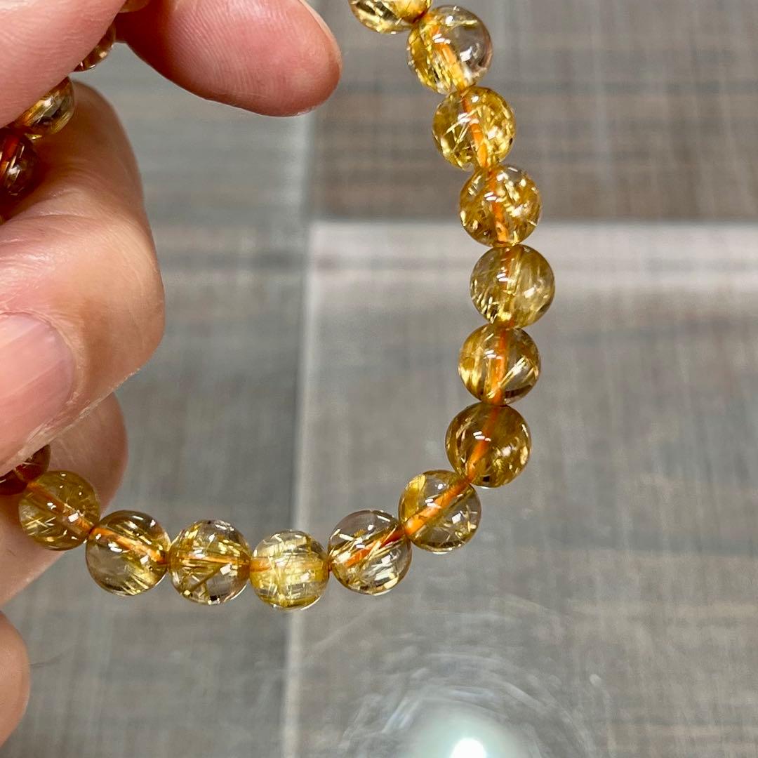 最高級　ゴールドルチルブレスレット　ギラギラ感美しい　4 ルチルクォーツ