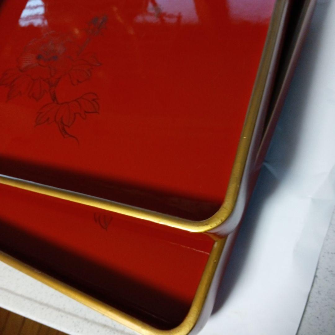 専用です！レトロ 本漆塗り お膳　足付き　4客　 寒冷紗張り