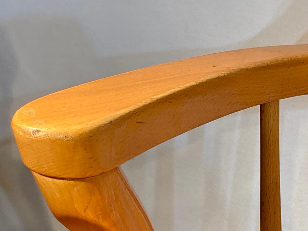 ラスト一点画像76枚 キツツキ ダイニングチェア ナチュラル 昭和56年 アーム