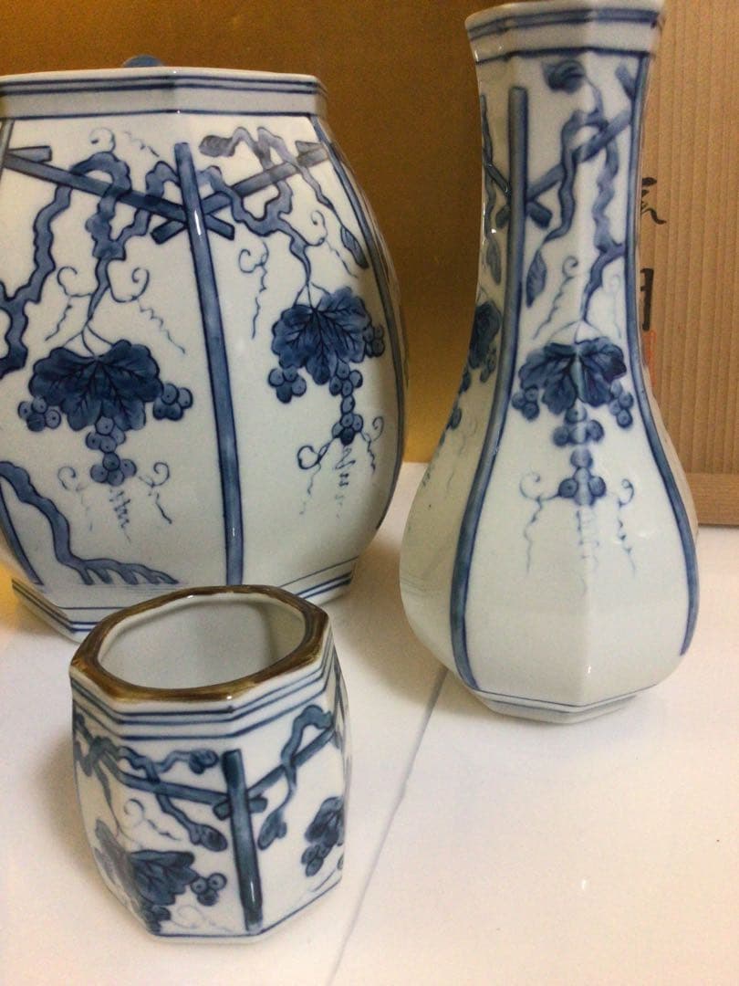 茶道具 染付皆具 共箱付き