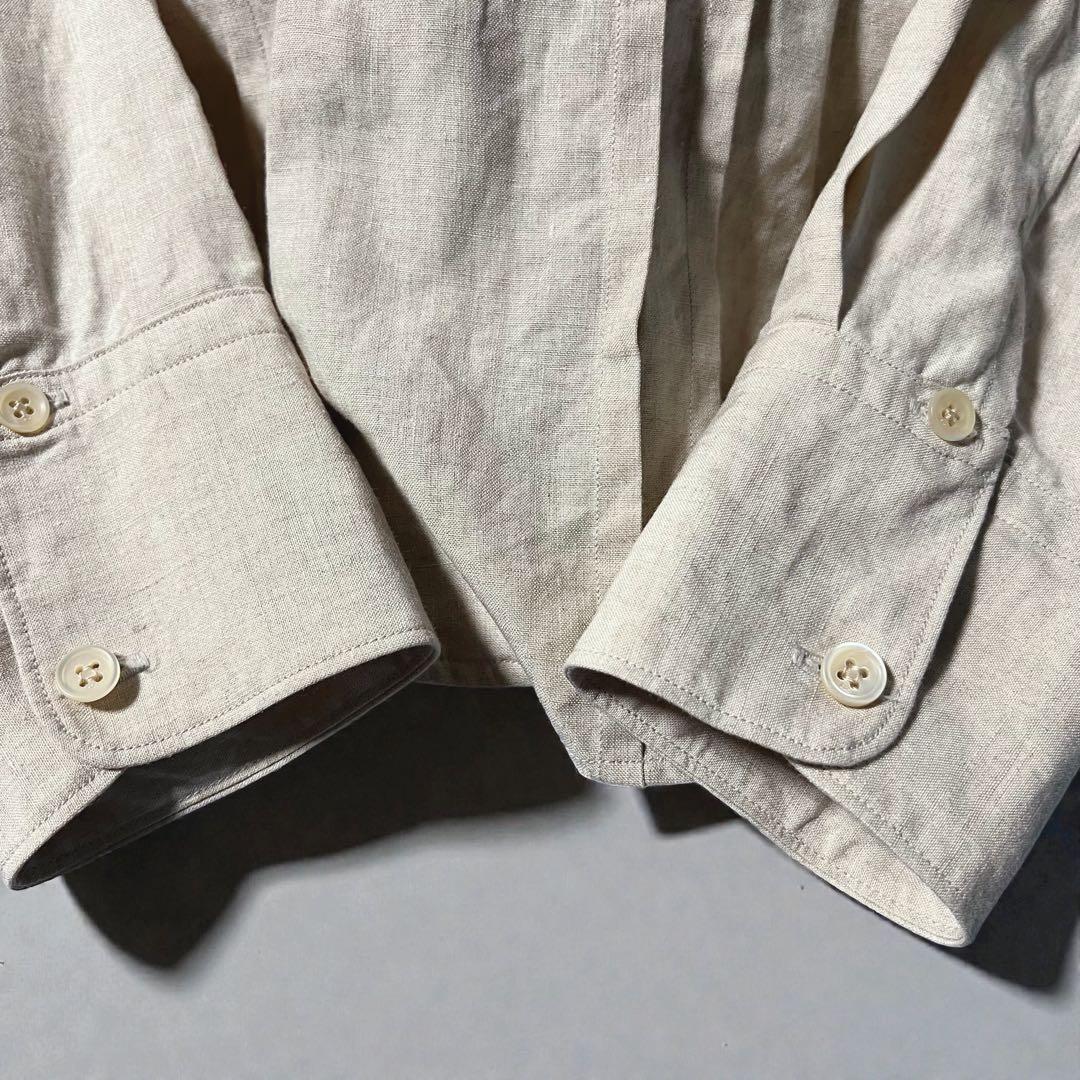 カズ様 美品❤️リネン❤️45R リネンタック 908 SHIRT シャツ ベージュ