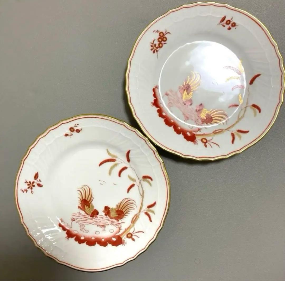 リチャードジノリ　レッドコック　ケーキプレート2枚