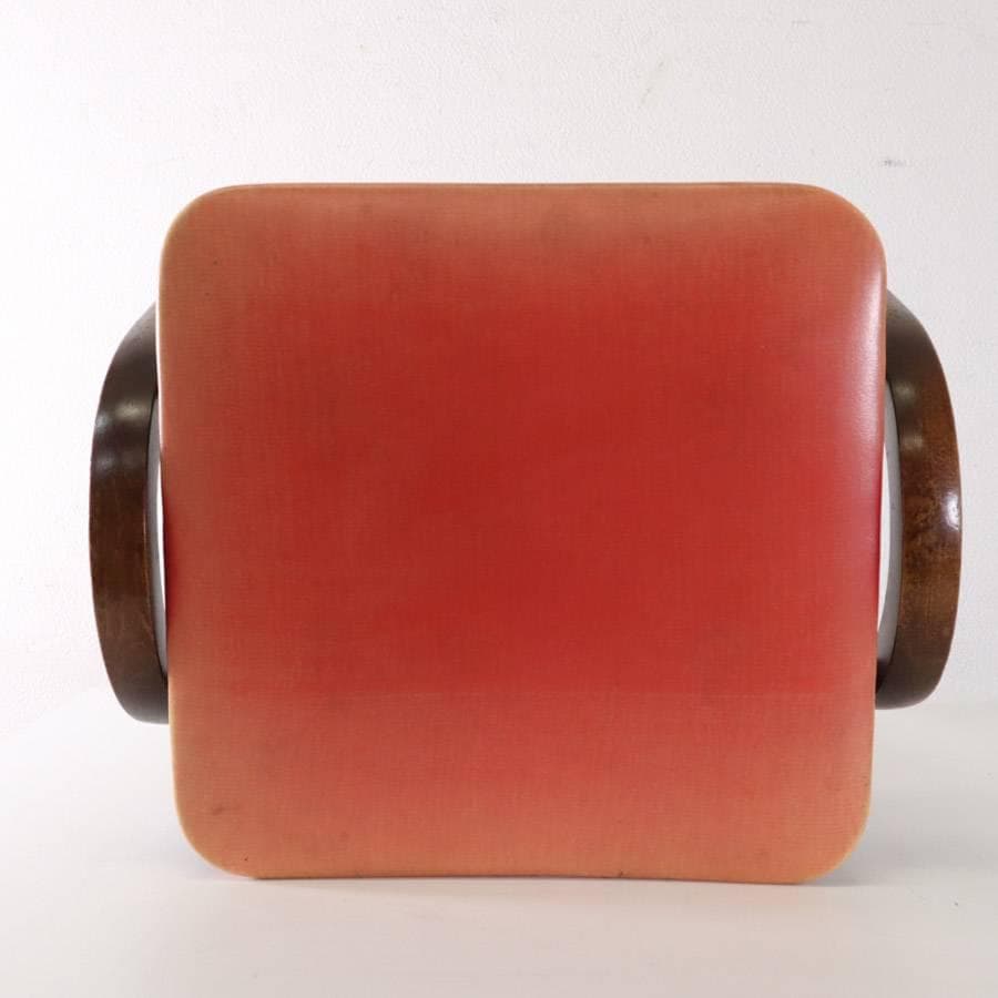 秋田木工 IDC大塚 No.202 剣持勇 スタッキングスツール 赤 PVC