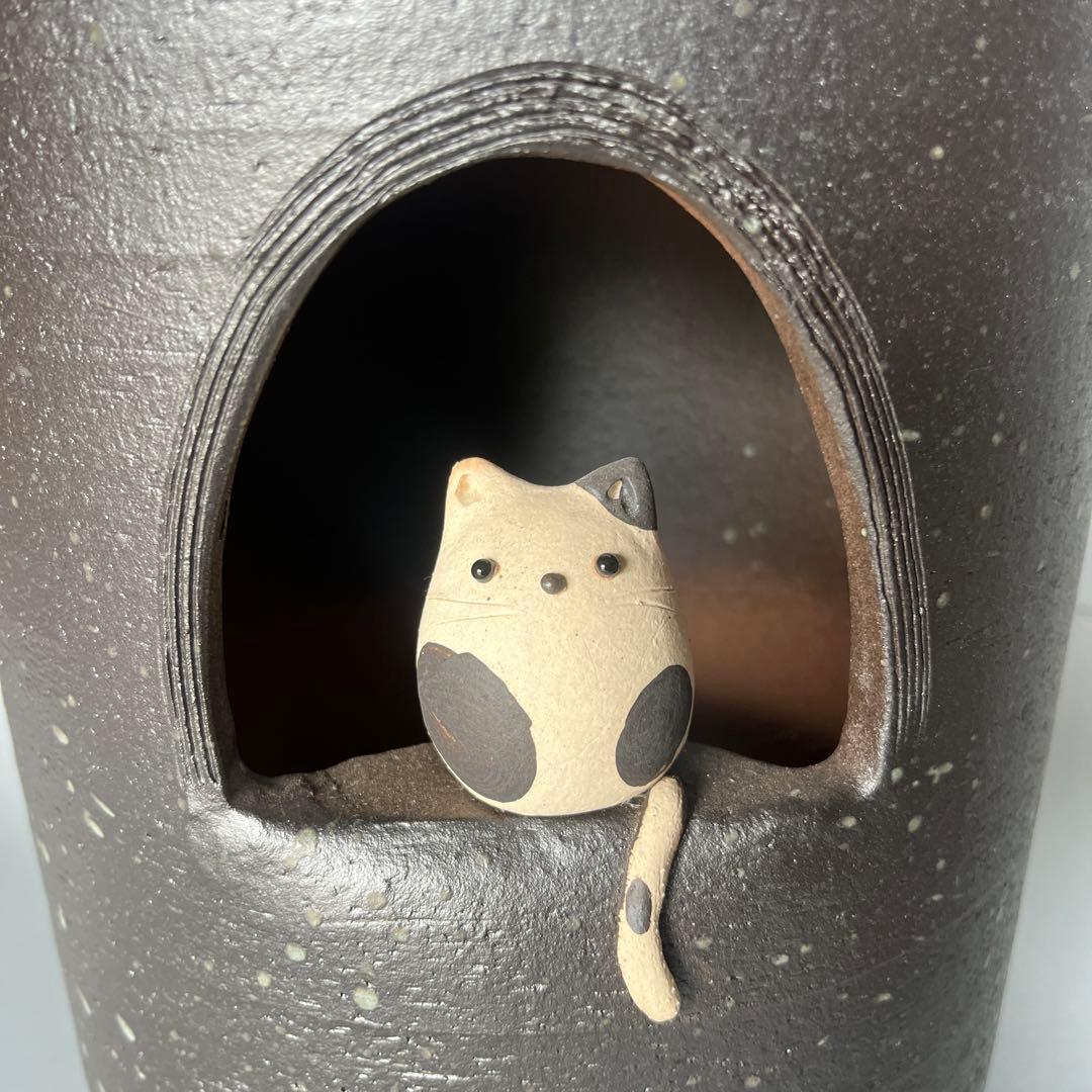 信楽焼傘立て  窓ねこ 高さ４6cm
