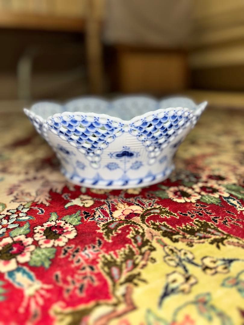 ロイヤルコペンハーゲン　ブルーフルーテッド　フルレース　フルーツバスケット