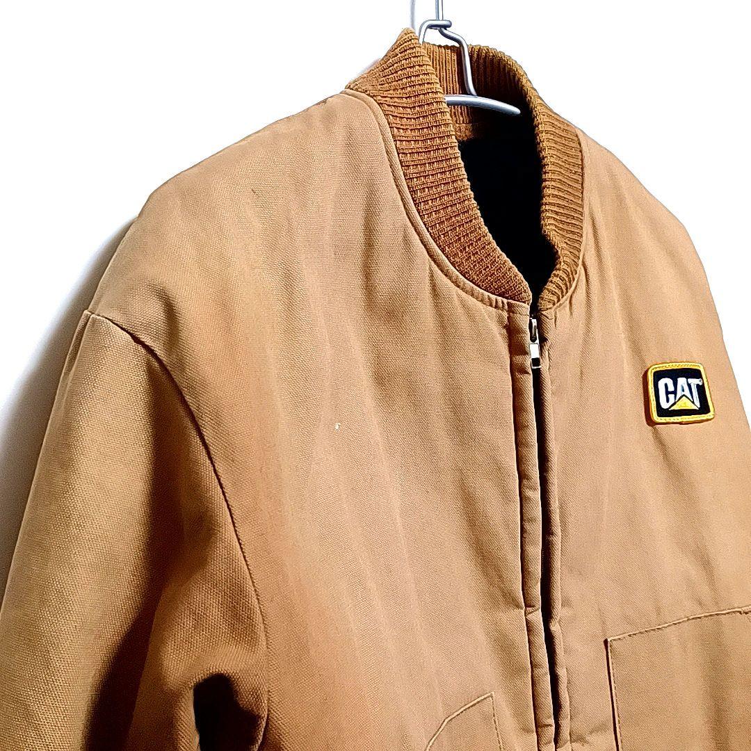みてみて80s90s★CATブラウンダックキルティング中綿ジャケット