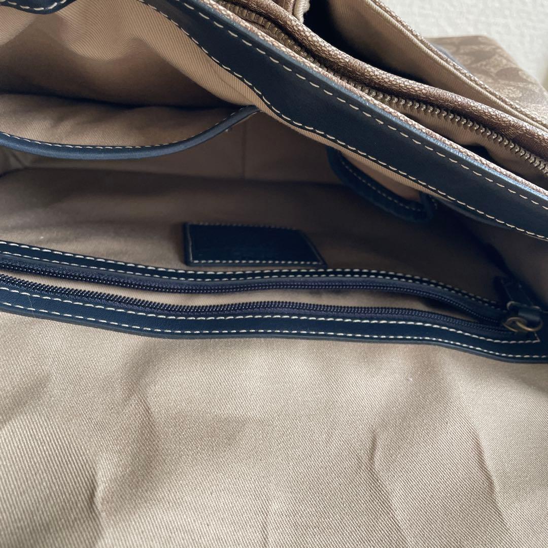 COACH メッセンジャーバッグ ベージュ/ネイビー