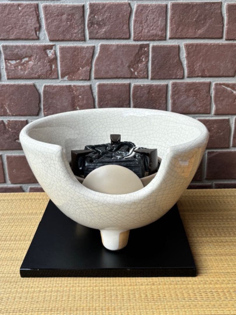 茶道具 野々田商店 白さつま 紅鉢型風炉型電熱器炭型ヒーター B型 敷板・香入付