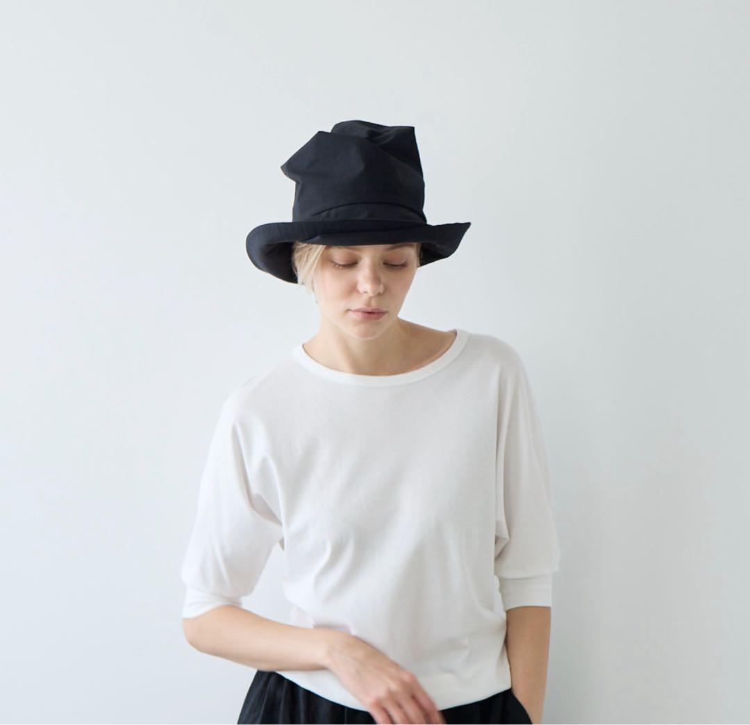 【試着のみ】PUTON／プットオン　ハット　綿　　黒　お洒落