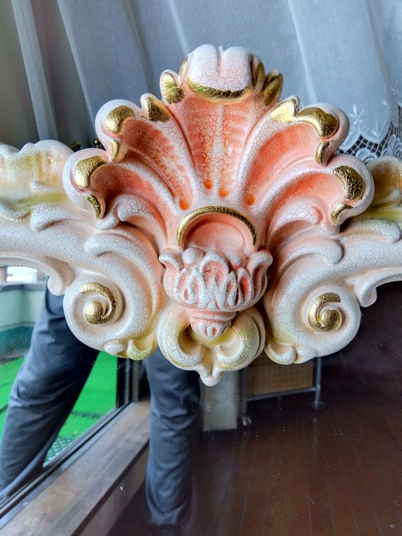 ロココ調　姫系ロマンチック壁掛けミラー　中古