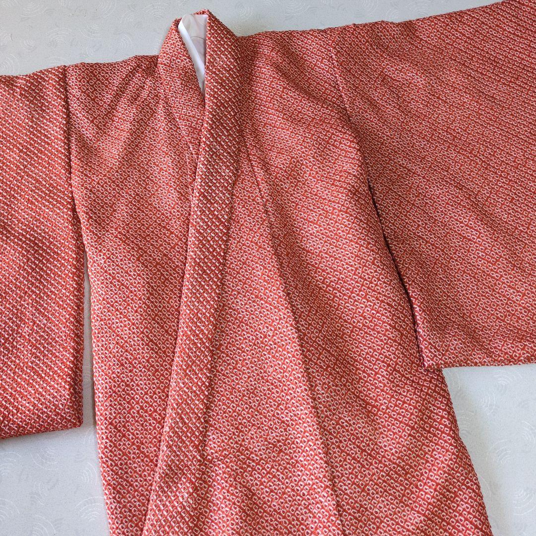 七五三小さい３歳用正絹総絞りの手縫いの着物と被布