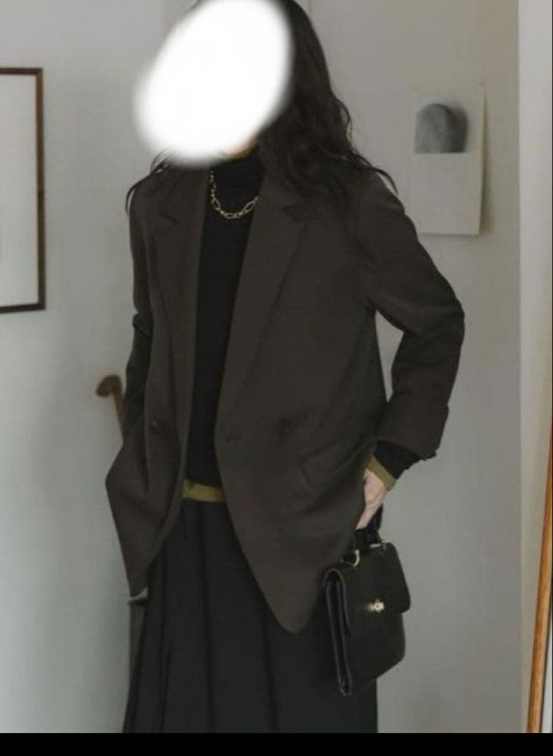 クルーレ crewre ダブルテーラードジャケット サイズ3オリーブブラウン