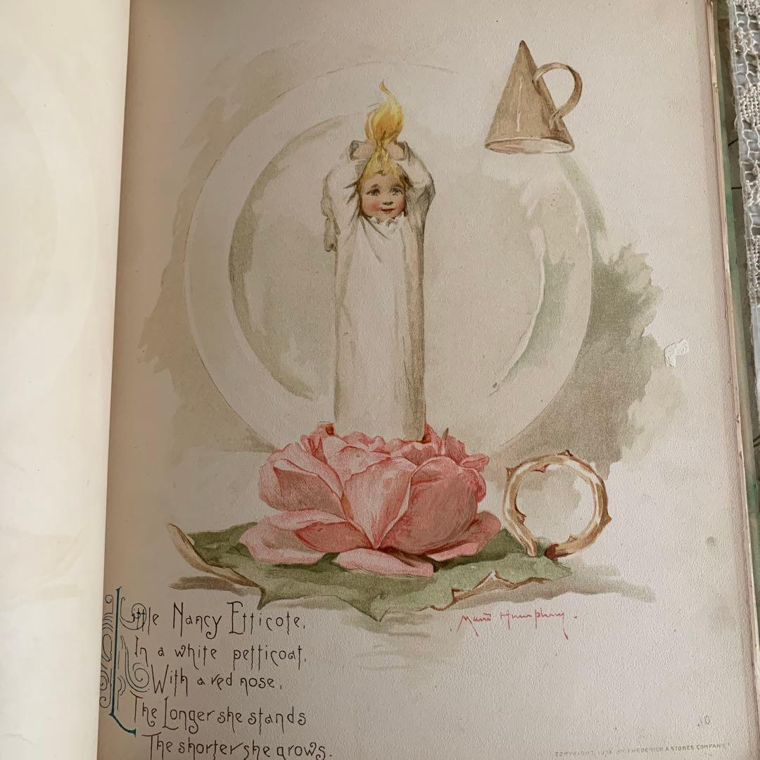 超稀少1891年アンティーク美しい挿絵の絵本マザーグース洋書モードハンフリー古書
