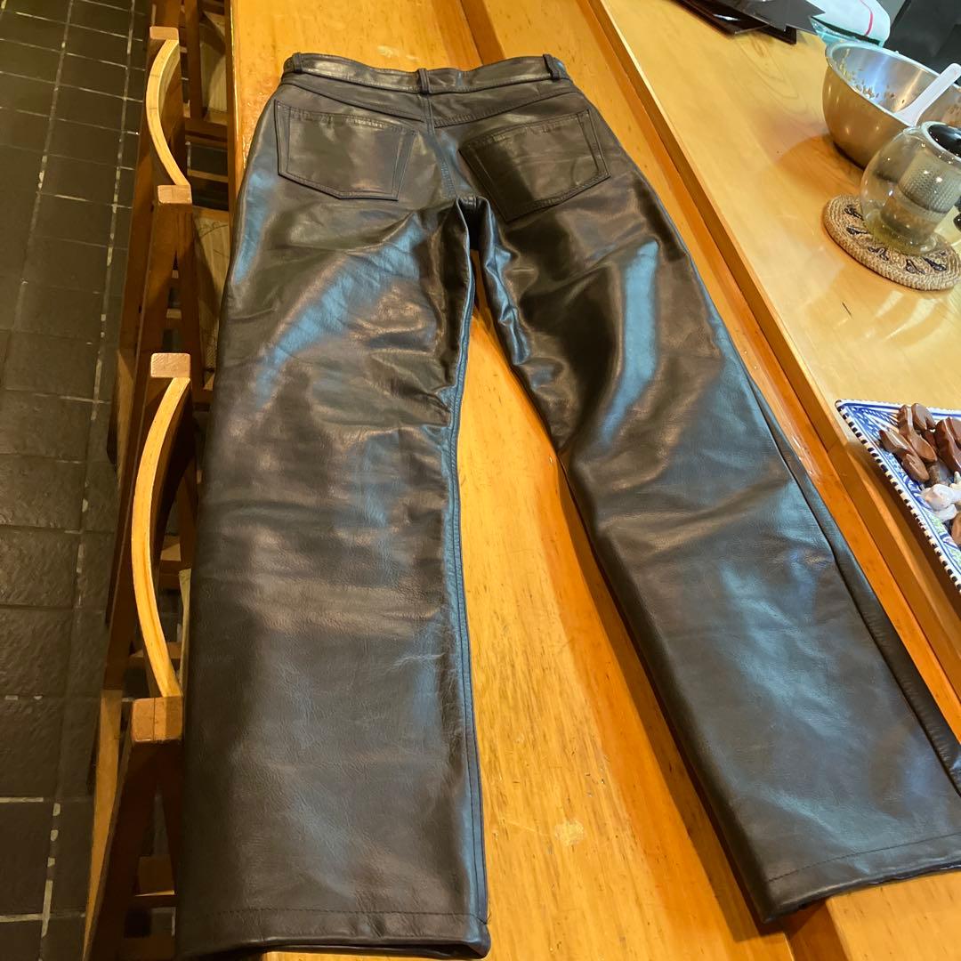 【美品】DEGNER レザーパンツ バイクウェア 牛革 ブラック 30サイズ