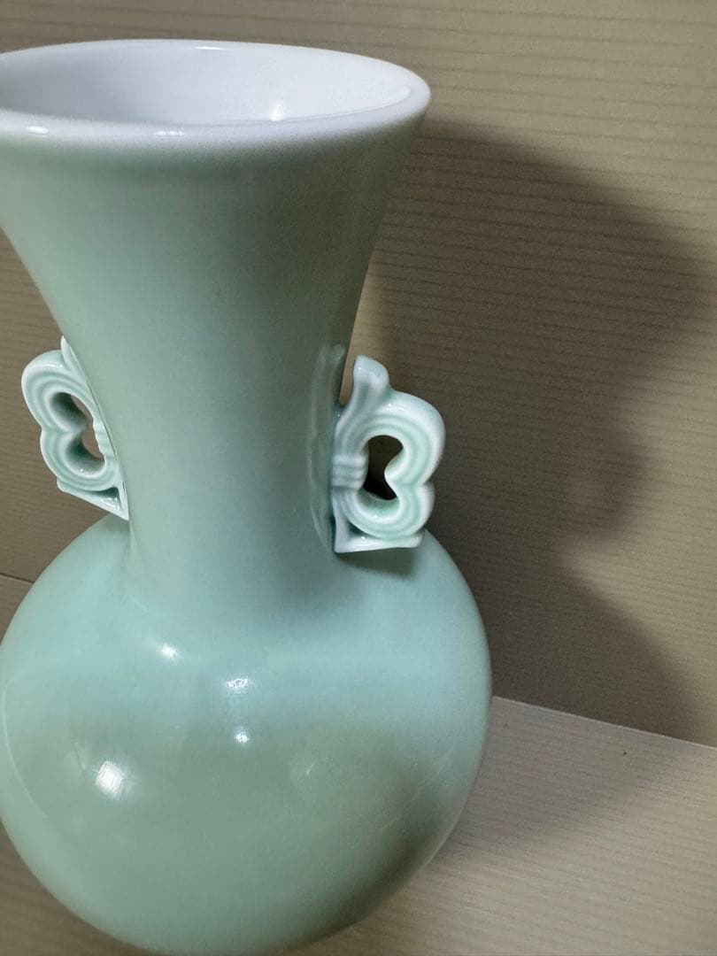 2221  深川製磁　製磁　双耳花瓶