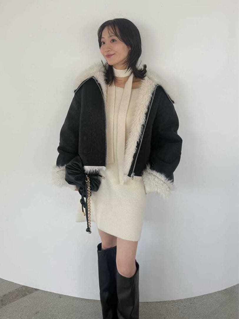 新作新品タグ付き　フレイアイディー♡フォックスウールミニニットワンピース