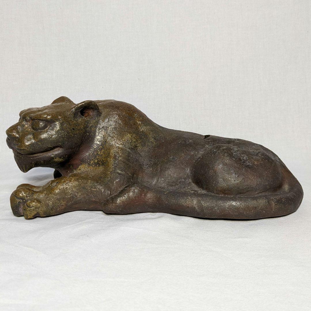 岡山県重要無形文化財 浦上善次 備前焼 甲寅 共箱共布 伏せ香炉 置物 虎 トラ